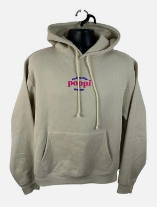 Poppi Stay Juicy Graphic Hoodie Sweatshirt - Beige- 3XLarge