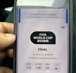 2 FIFA World Cup 2026 Final Tickets (Face Value)