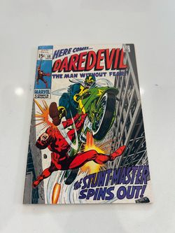 Daredevil 58, Marvel 1969, Silver Age Stunt-Master, Gene Colan Art, Low Grade Creasing, Heavy Wear