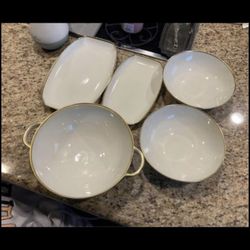 Vintage Rosenthal gold Rimmed Serving Dishes Set Of 5