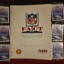 1996 Fleer Fact Shell NFL Football 6pack Card set