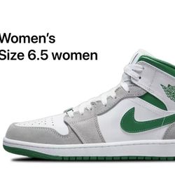 Air Jordan 1 mid White Pine Green Smoke Grey GS women’s size 6.5