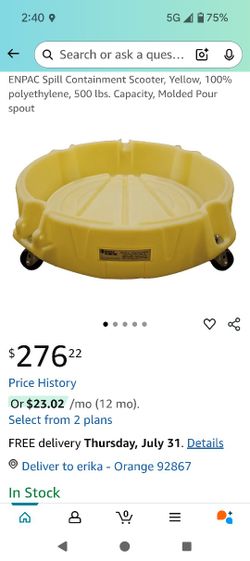 ENPAC SPILL CONTAINMENT SCOOTER. 3 AVAILABLE.  $20