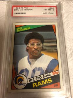 Eric Dickerson 1984 Topps PSA 8 Rookie Card NFL LA Rams