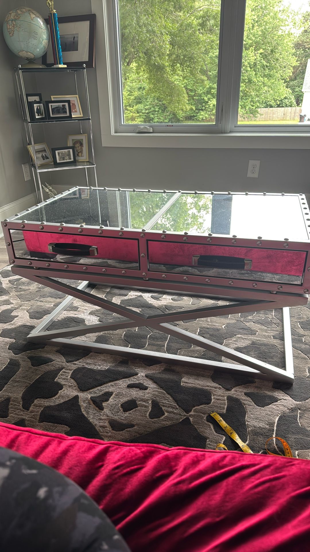 Mirrored Coffee Table With Drawers