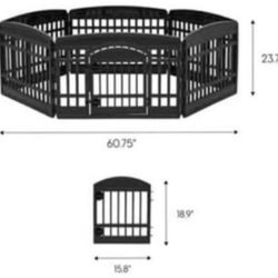 IRIS USA 24" 6-Panel Plastic Exercise Pet Playpen with Door, Black.
Features & Details
Brand IRIS USA
Color Black
Animal Type Dog
Assembled