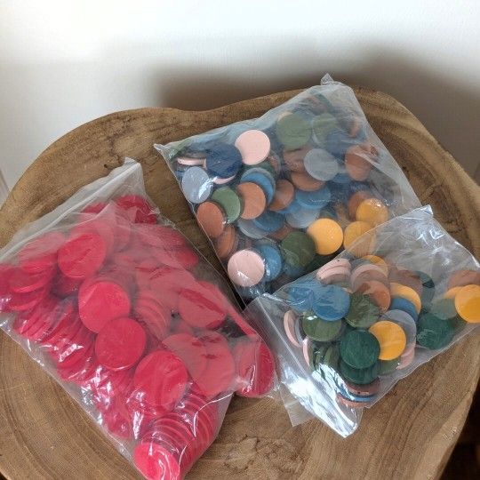 Two bags of multicolor wooden beads for jewelry making it arts and crafts $15 each