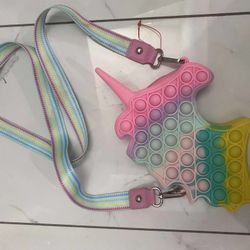 HILUDEER Unicorn Pop Fidget It Purse w/ Rainbow Strap