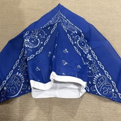 Blue Paisley Bandana Headwrap / Durag with White Liner – NEW