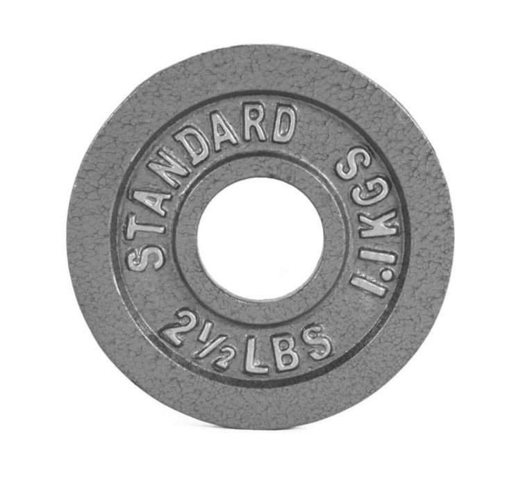 Barbell Gray Olympic Cast Iron Weight Plate, 2.5 lb