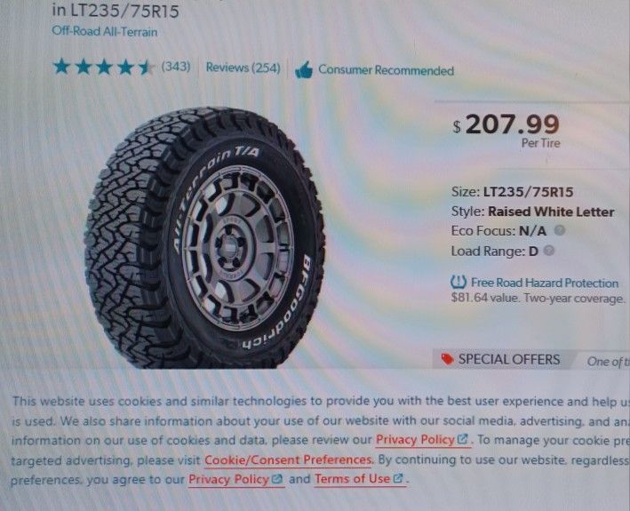 B F GOODRICH TIRE PAIR