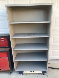 Metal 5 shelf bookcase storage