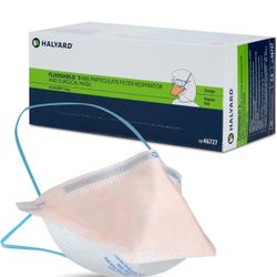 HALYARD FLUIDSHIELD N95 Respirators, ASTM Level 3 Face Mask, Regular Size, Orange, 46727 (Box of 35