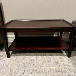Dark Cherry Wood Coffee Table
