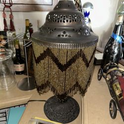 Antique Beaded Lamp 