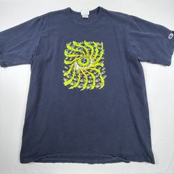Champion 2XL Navy Graphic T-Shirt with Eye Spiral Design