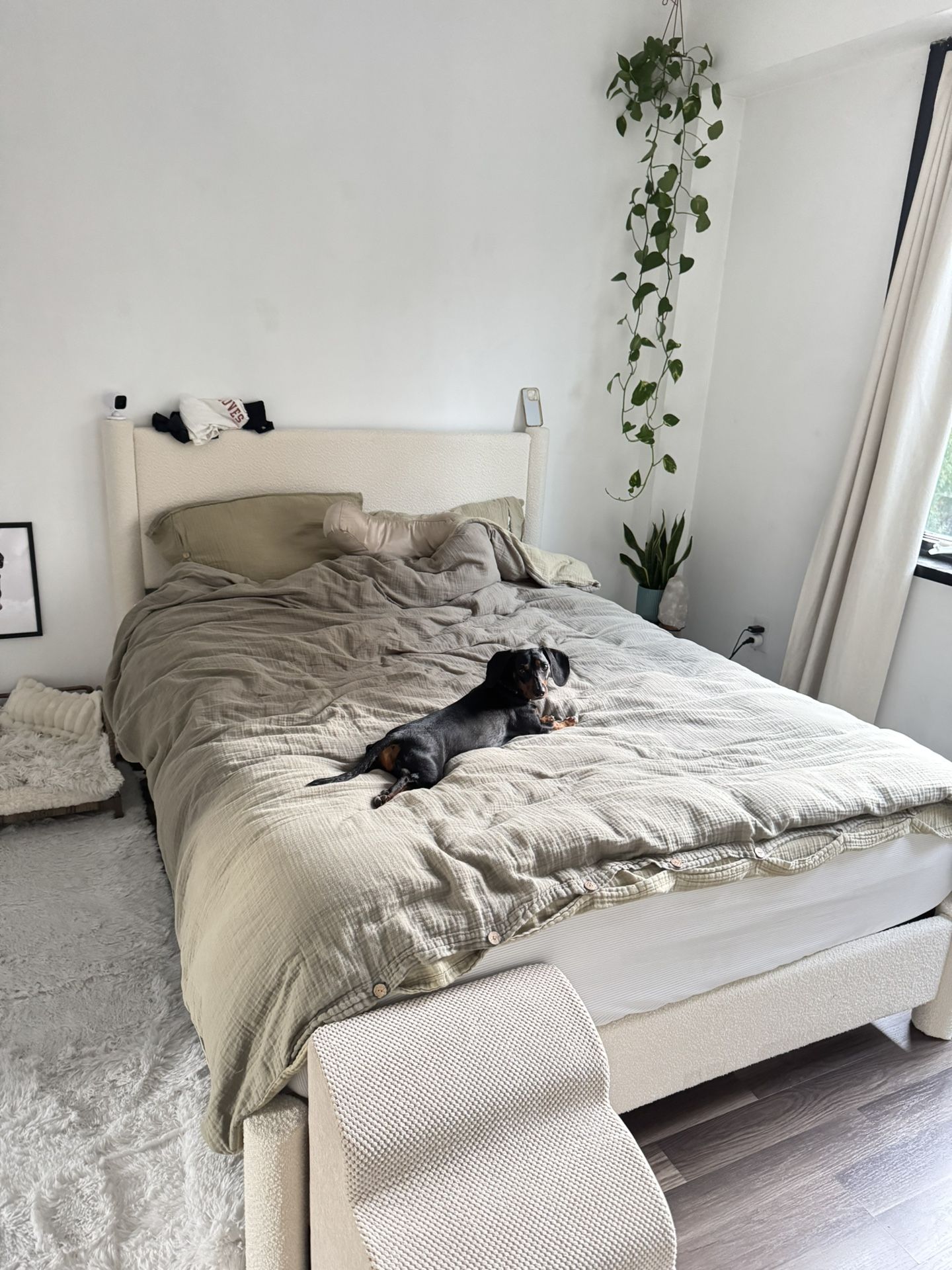 Queen Bedframe With Headboard Like New!
