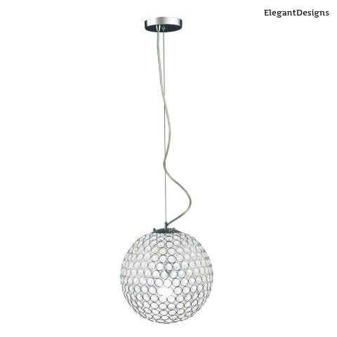 Elipse Chrome Genuine Crystal Ball Sphere Pendant