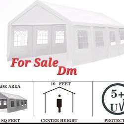  13' x 26' Carport Car Canopy Garage Shelter Party Tent with Removable Side Wall, White

