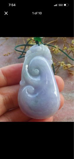 Certificate Jadeite jade Precious gemstones Lavender green as you wish Ruyi pendant