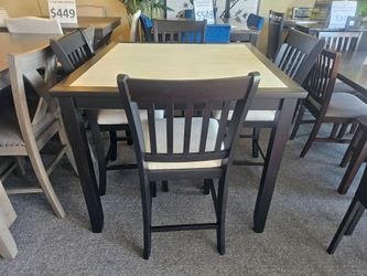 Brand New 2-Tone Counter Height Dining Table with 4 Chairs
