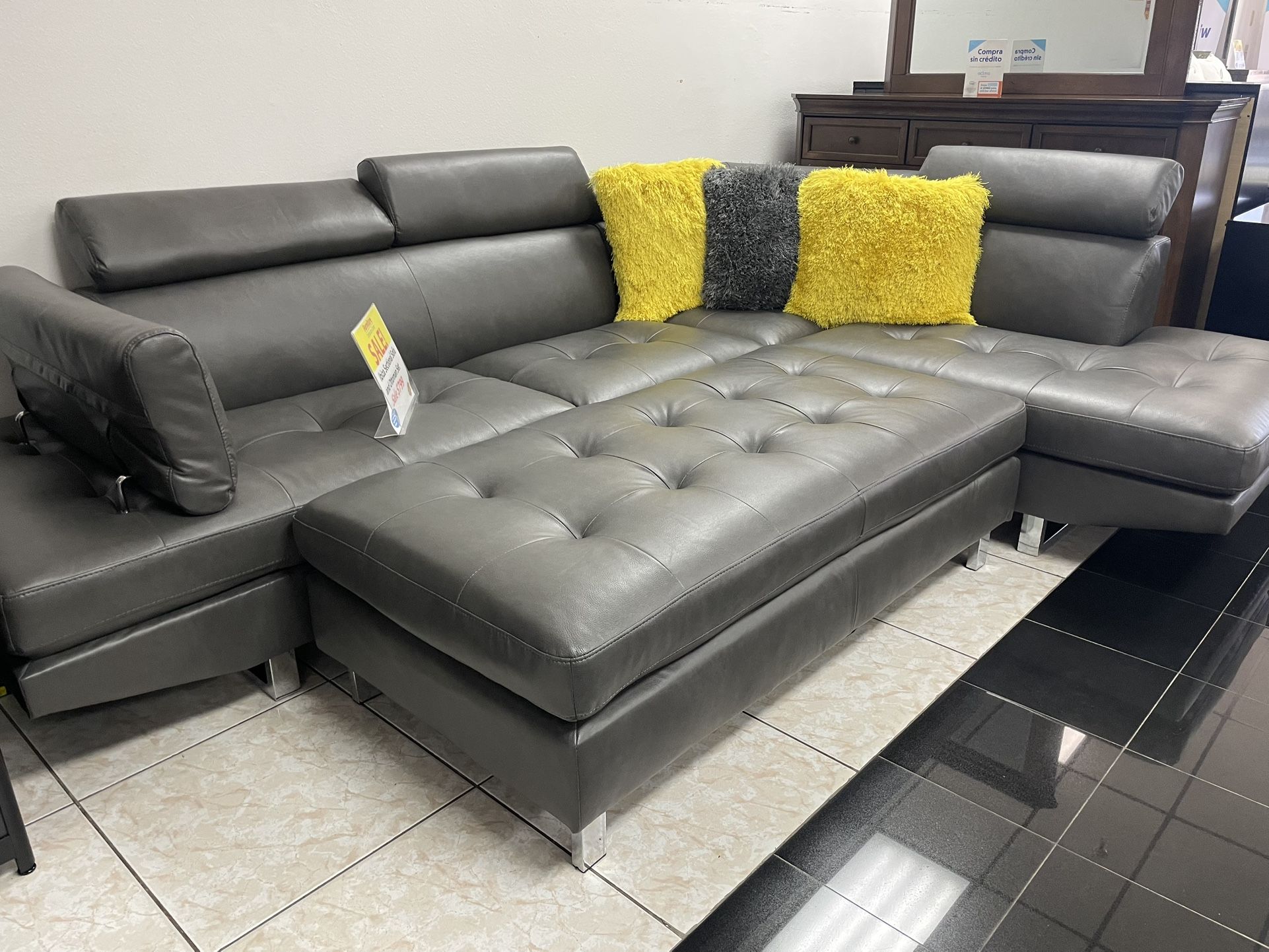 Beautiful Black/Gray Ibiza Sectional Sofa Set!$899!*SAME DAY DELIVERY*NO CREDIT NEEDED*EASY FINANCING*HUGE SALE*