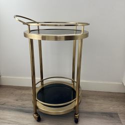 2 Tier Black Glass Gold Bar Cart from World Market 