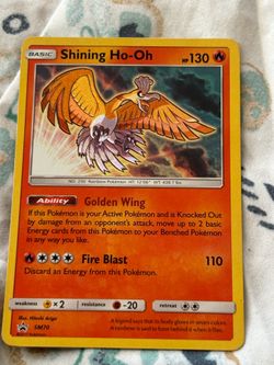 Shining Ho-Oh HOLO PROMO Pokemon SM70 Holographic Foil Black Star Rare - LP