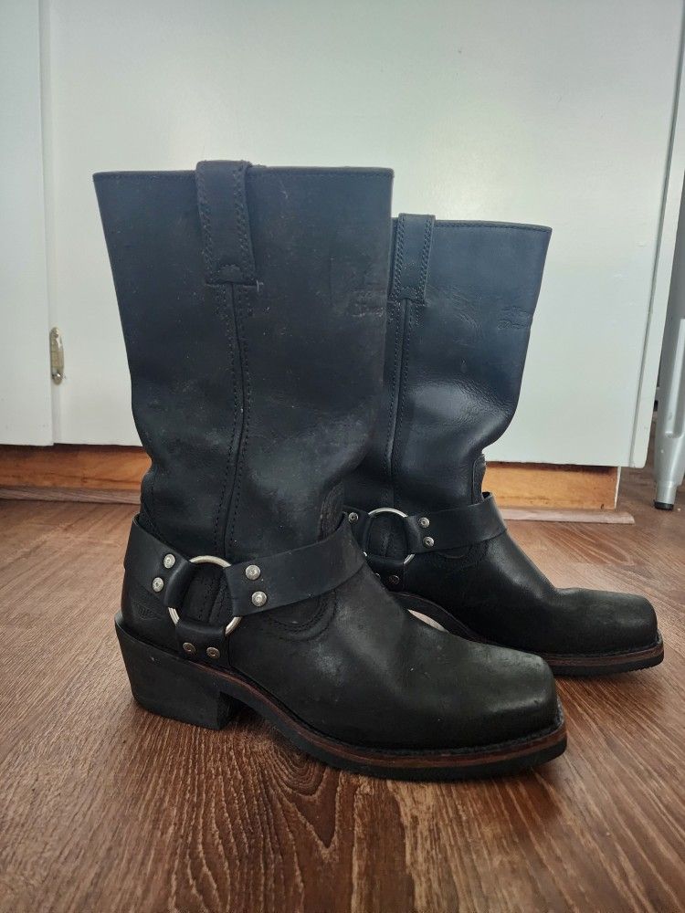 Harley Davidson Leather Motorcycle Boots Size