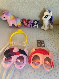 My little pony’s plushie  toys. And masks $10 all