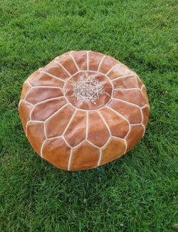Moroccan Pouf Ottoman, Floor Cushion, Boho Footstool