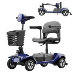 4-Wheel Mobility Scooter for Adults - 12.4 Miles Range, 3.7 mph, Smart Safety Features, Removed Battery, Rotating Swivel Seat, Headlight, Basket, Char