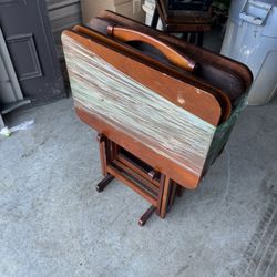 TV Snack Tray set (4) With Stand 