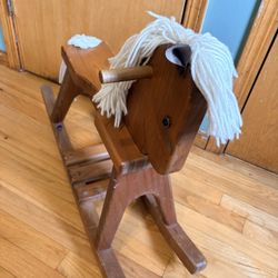 Vintage Wood Rocking Horse 