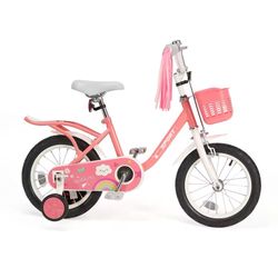 14” Pink Girls Bicycle w/ Training Wheels & Basket
