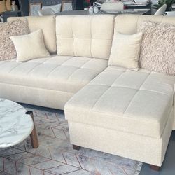 SLEEPER SECTIONAL LEFT OR RIGHT CHADE OPTION BEIGE 115x60