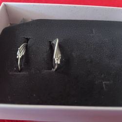 Platinum Plated Silver Earrings 