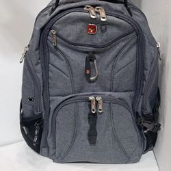 SWISS GEAR ScanSmart Laptop Backpack-Gray and Black Multiple Compartments