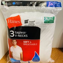 Hanes Men’s Tagless, V-Neck T-Shirts (Pack of 3)