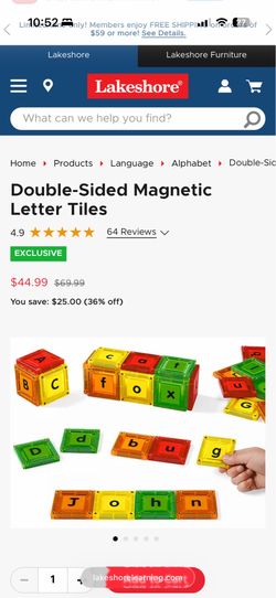 Lakeshore learning alphabet magnatiles