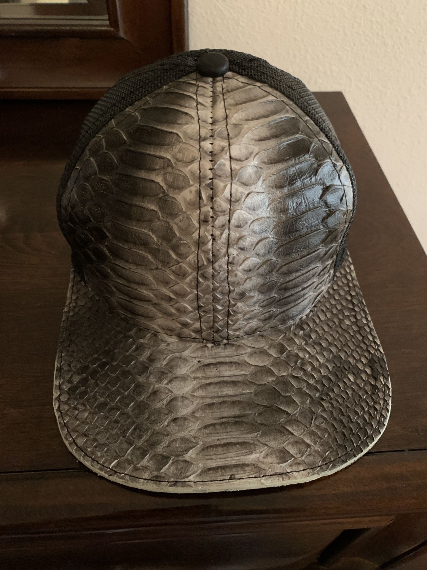 Genuine Python Skin Fishnet Cap 