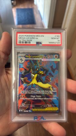 Mega Lucario EX from Mega Evolutions PSA 10 pokemon card