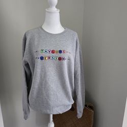 Taylor's Version Womens MediumGray Sweatshirt with Colorful Text 