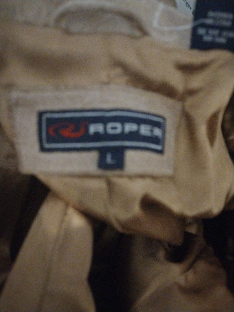 VINTAGE ROPER LEATHER TRENCH COAT $ 75.00