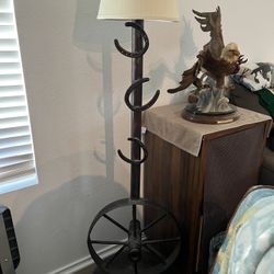 Western lamp with shade.