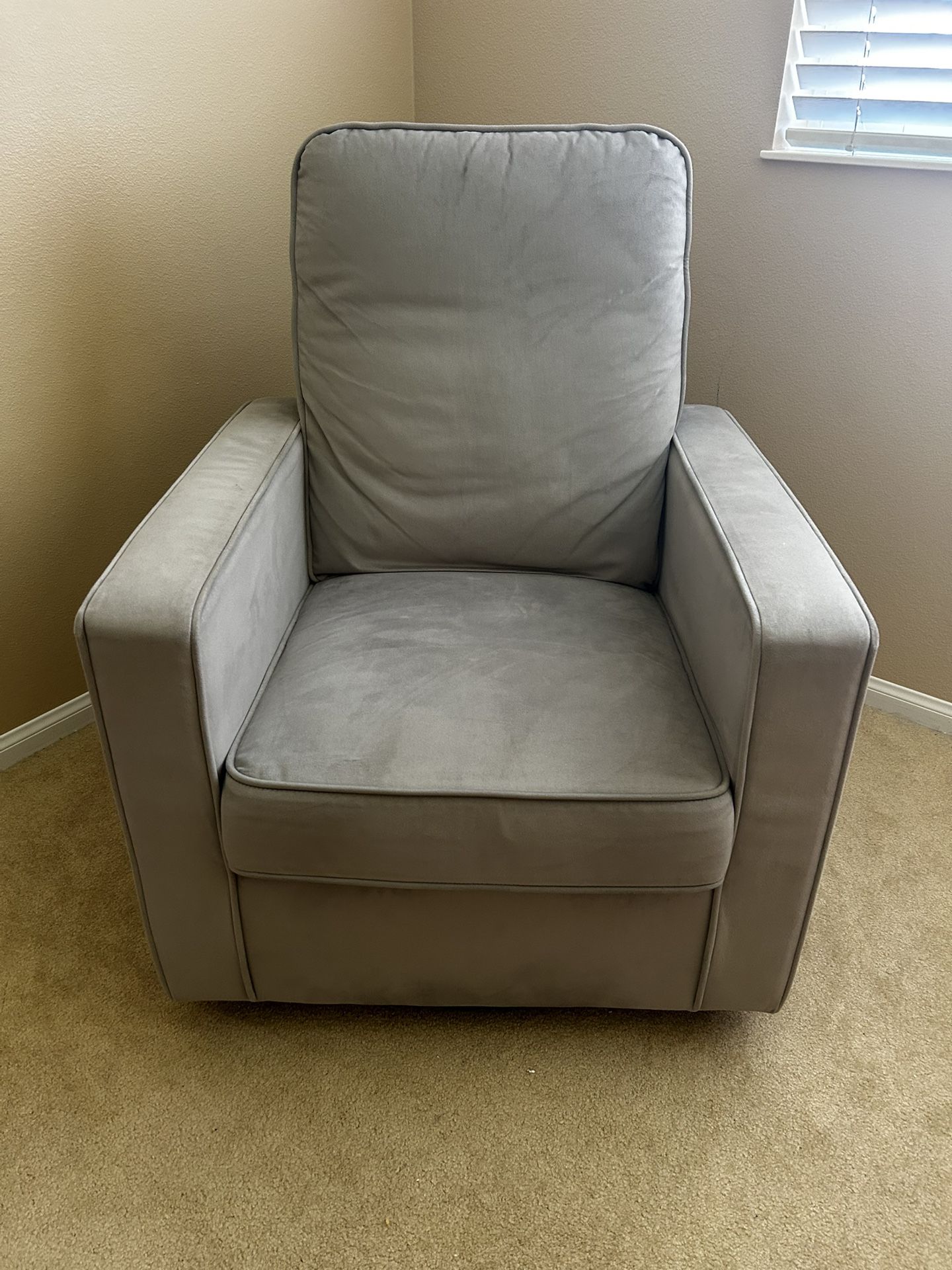 Gray Glider Swivel Rocker Chair