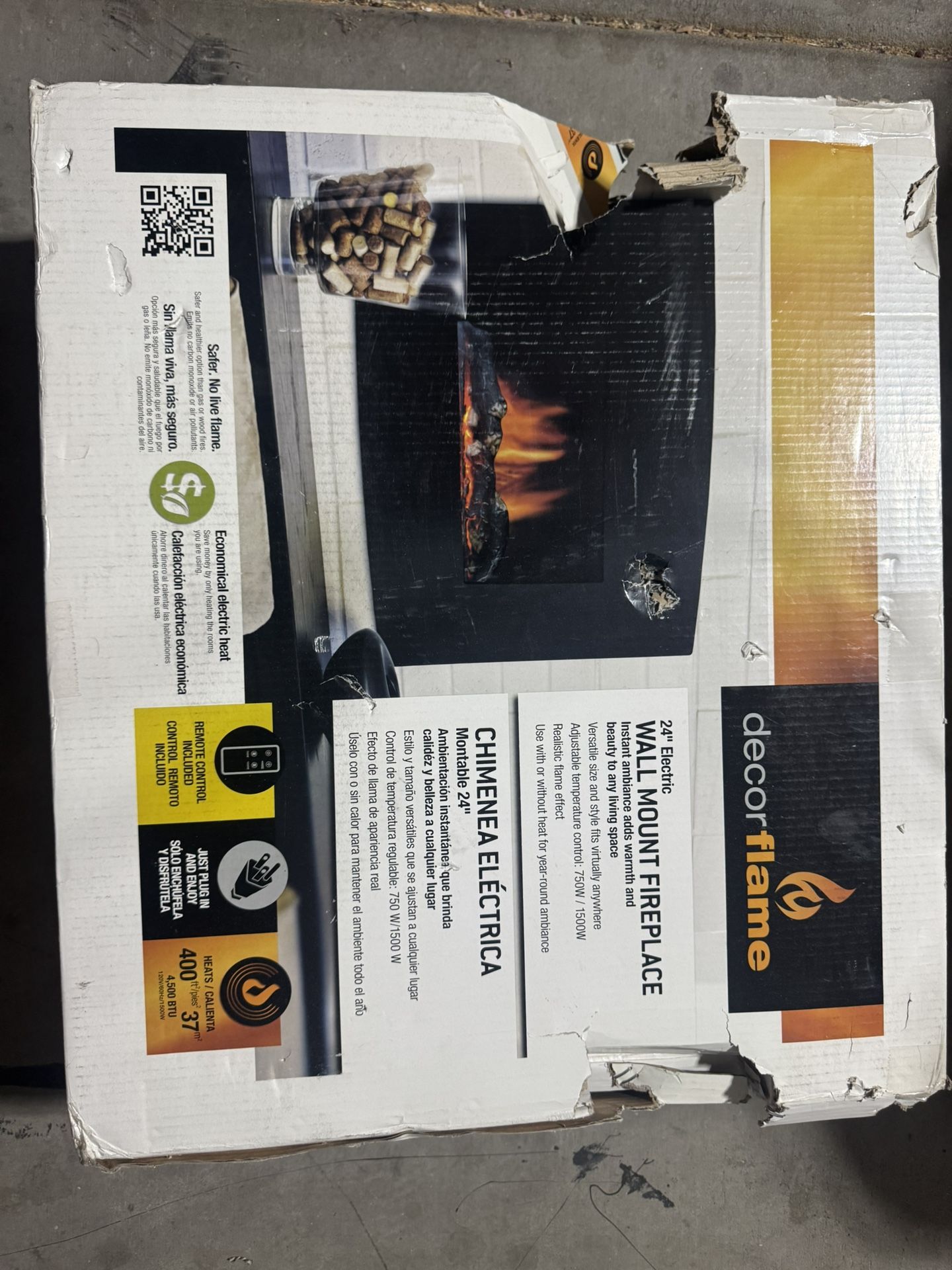 24 Inch Wall Mount Fire Place