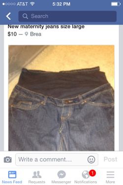 New maternity jeans size large