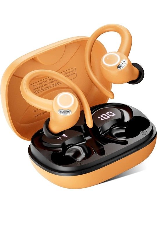  Wireless Earbud, Bluetooth Headphones 5.3 Stereo Earphones 2023 Ear Buds 40H ENC Mic, in-Ear Earbud USB-C LED Display IP7 Waterproof Sport Earhooks H
