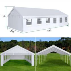 20x40FT Outdoor Canopy Party Tent,Heavy Duty Steel with Removable Sidewall Windows White